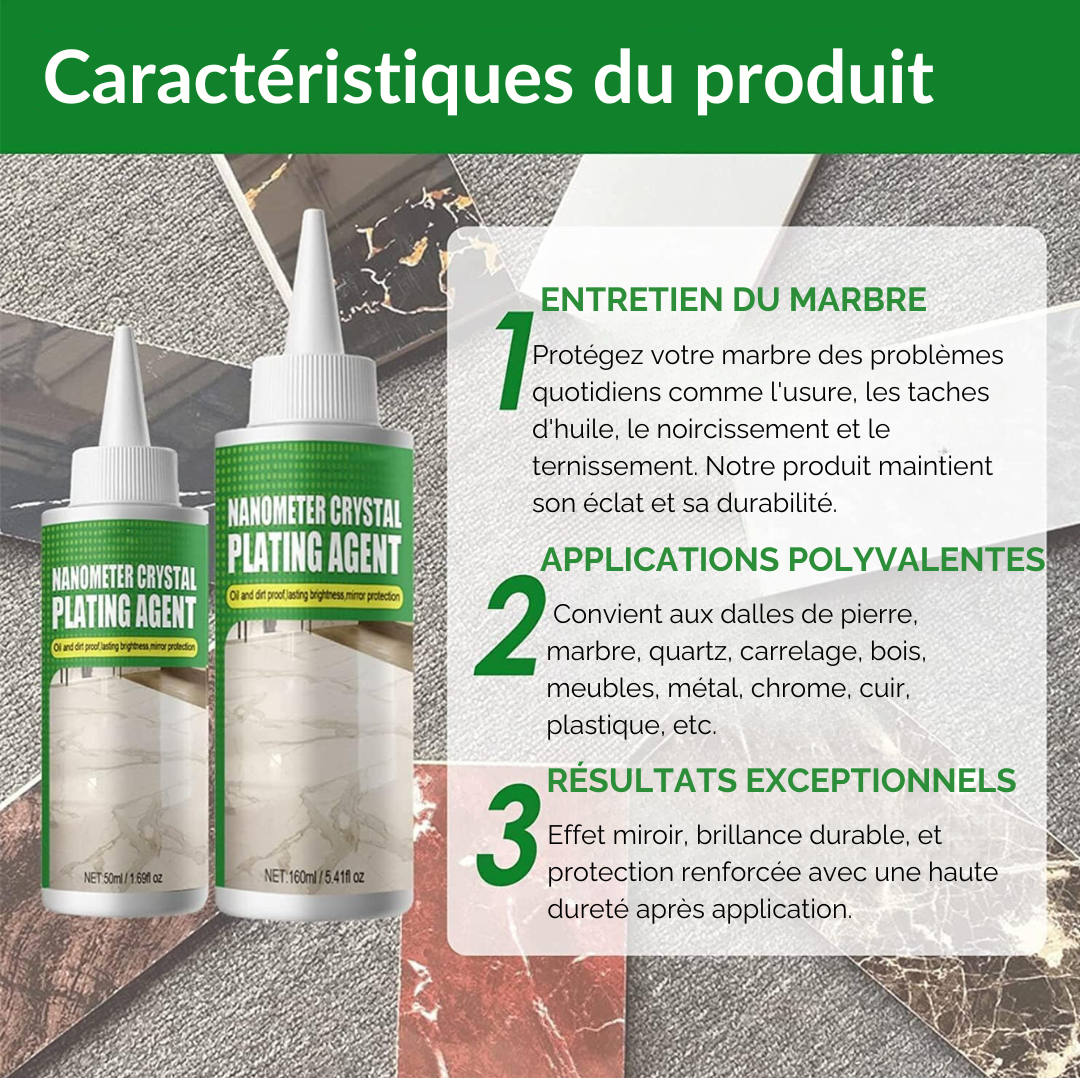 Nano Crystal Stone Shine &amp; Protection Cleaner – Marble, Granite & Ceramic Polish (50ml)