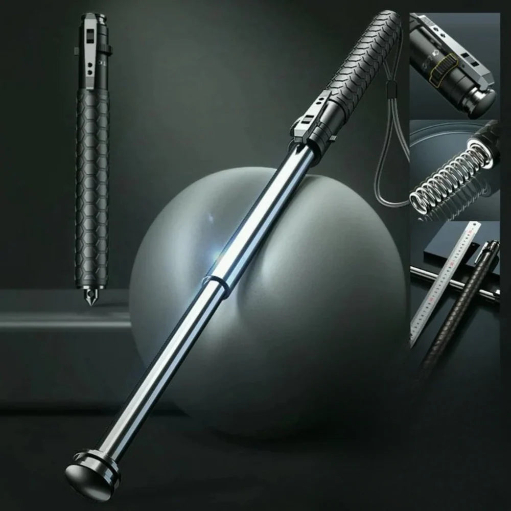 Telescopic Safety Stick – High-Strength Alloy Steel, One-Click Auto Extension